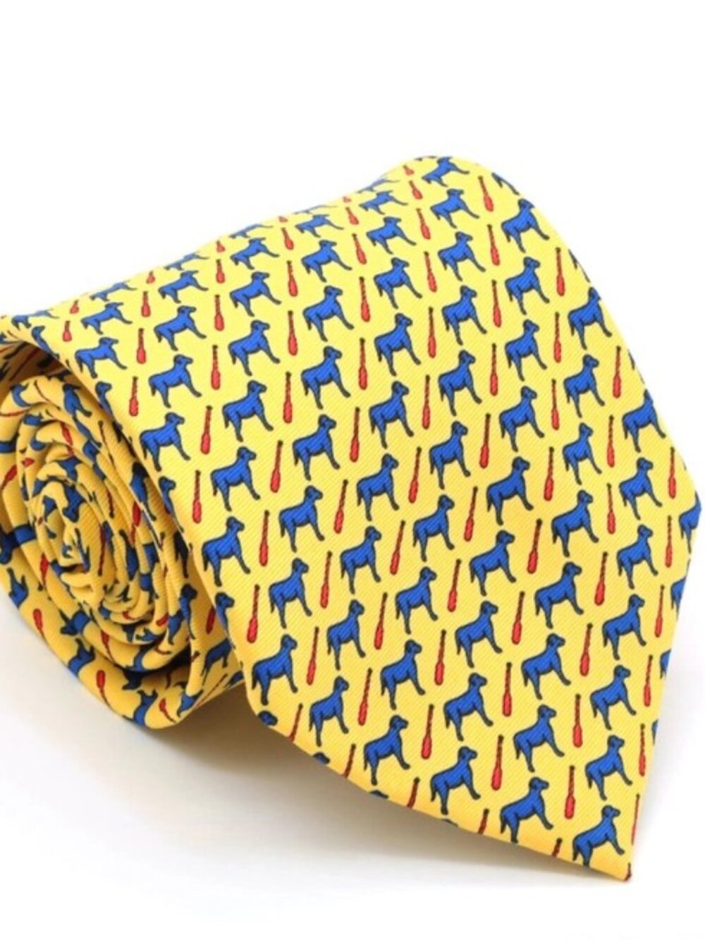 Dog Yellow Necktie with Handkerchief Set